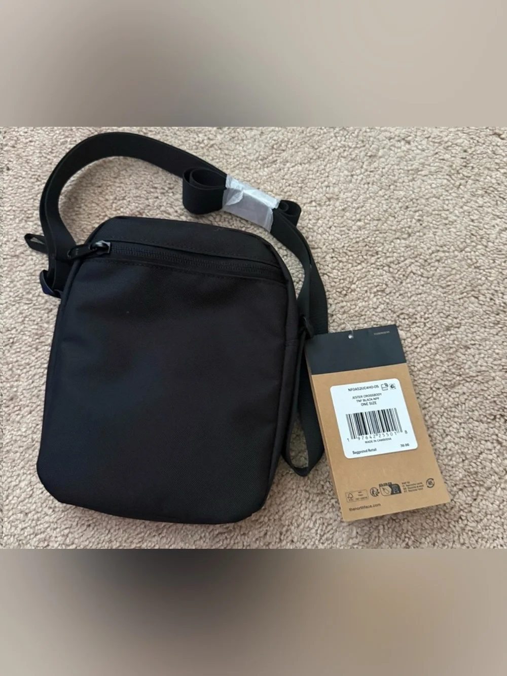 Brand New The North Face Black Compact Crossbody Shoulder Bag